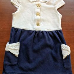 Maggie & Zoe Girls 2T Navy Blue and Ivory Dress