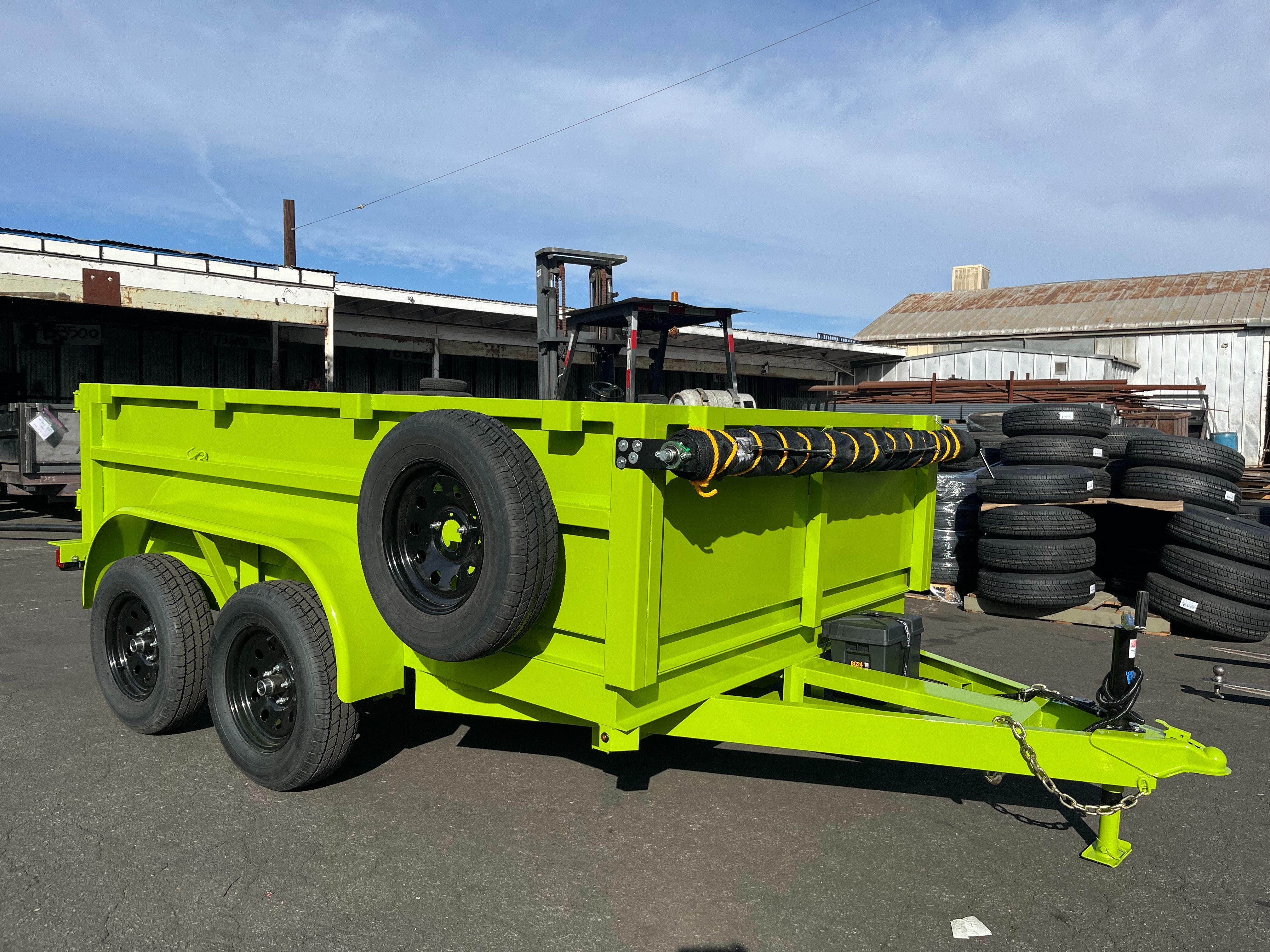 2025 Sky Trailers Dump Trailer / Hydraulic Dump 8X10X2 Lime Green