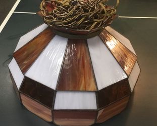 Stain glass swag lamp