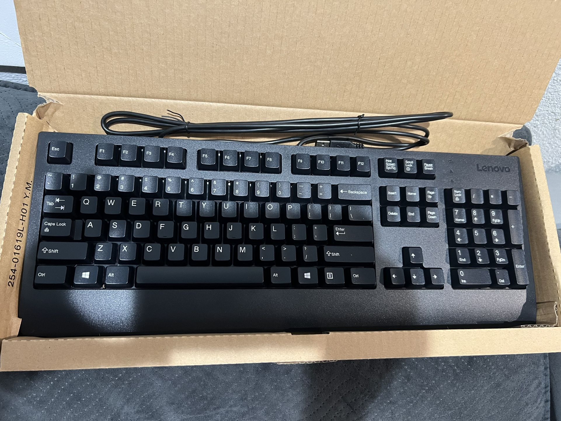 Lenovo Black Wired Keyboard