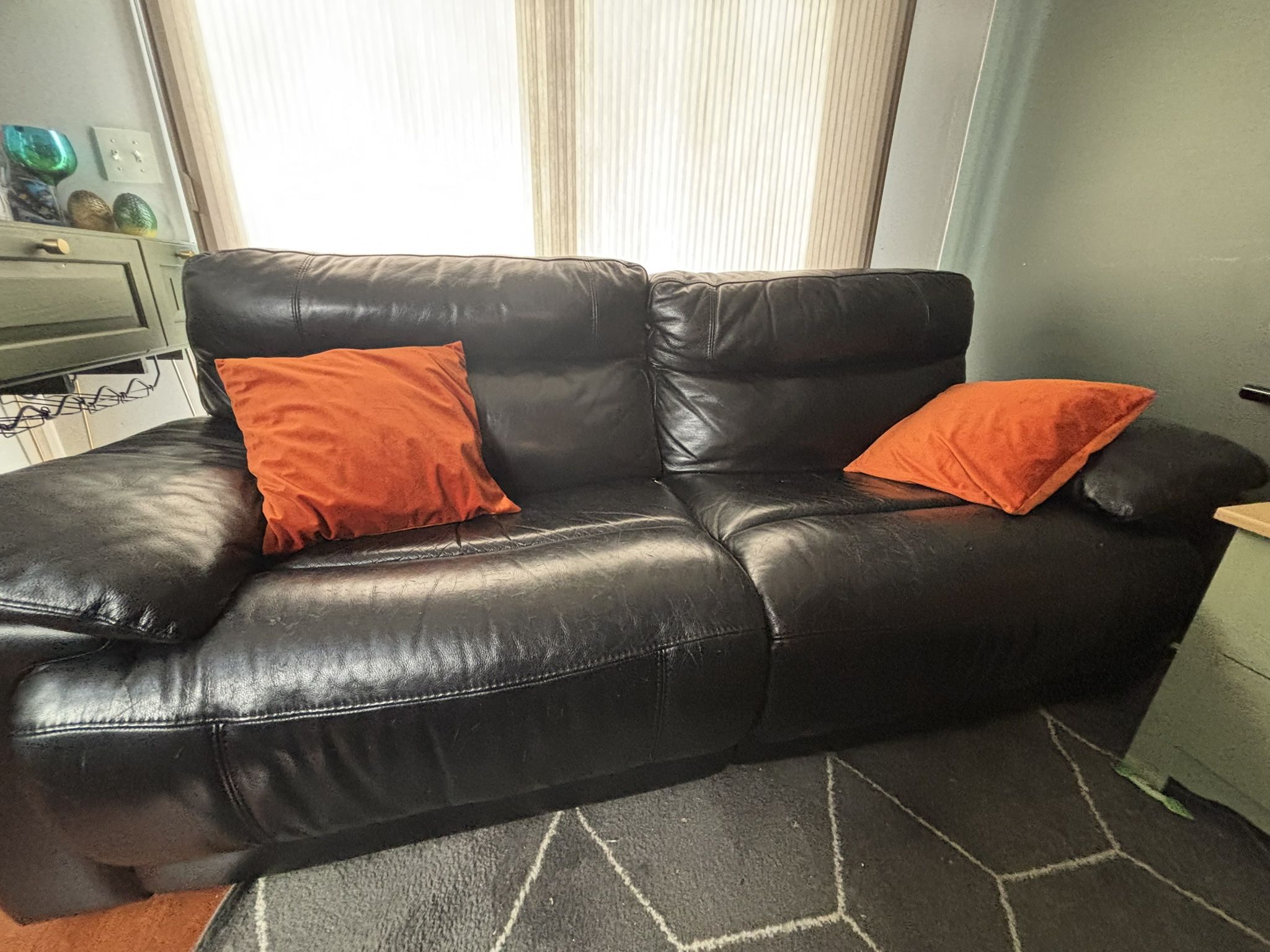Black Leather Reclining Couch