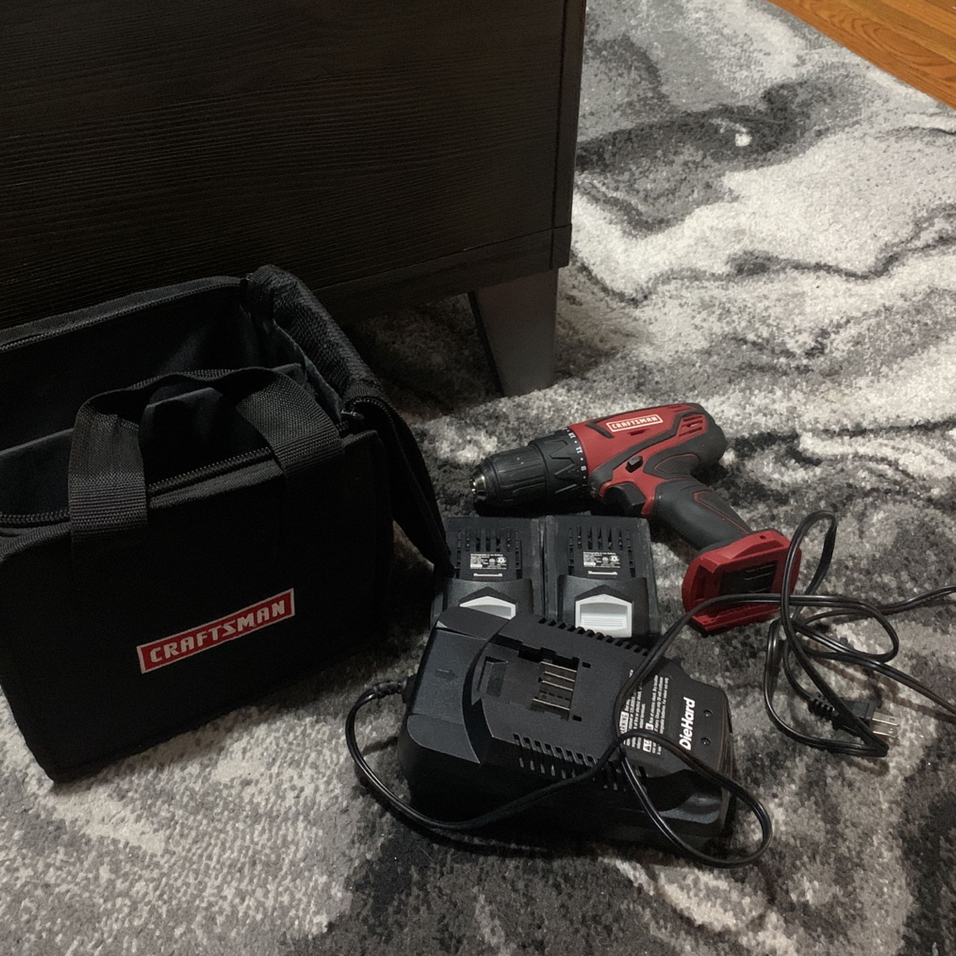Craftsman Drill, Two Batteries, Charger, Carrying Case, And Owners Manuel