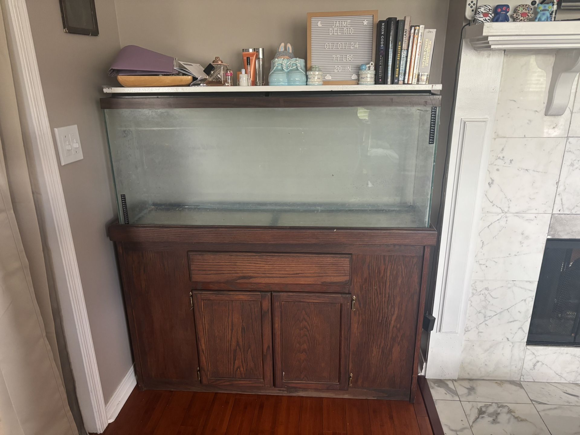 55 Gallon Fish Tank With Wooden Stand
