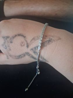 Ralph Lauren Sterling Silver Cubic Zirconia Slider Bracelet.