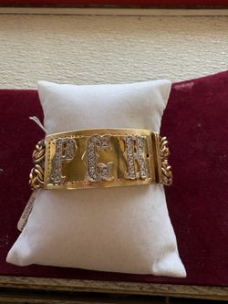 Chino Link Name Plate Bracelet 14K
