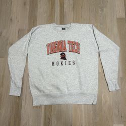 Grey Virginia Tech Crewneck Sweatshirt (L)