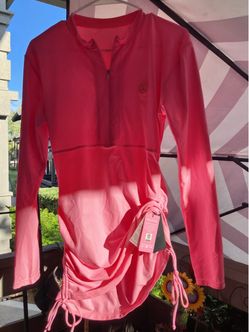 Relleciga Pink Long Sleeve Swimsuit Dress