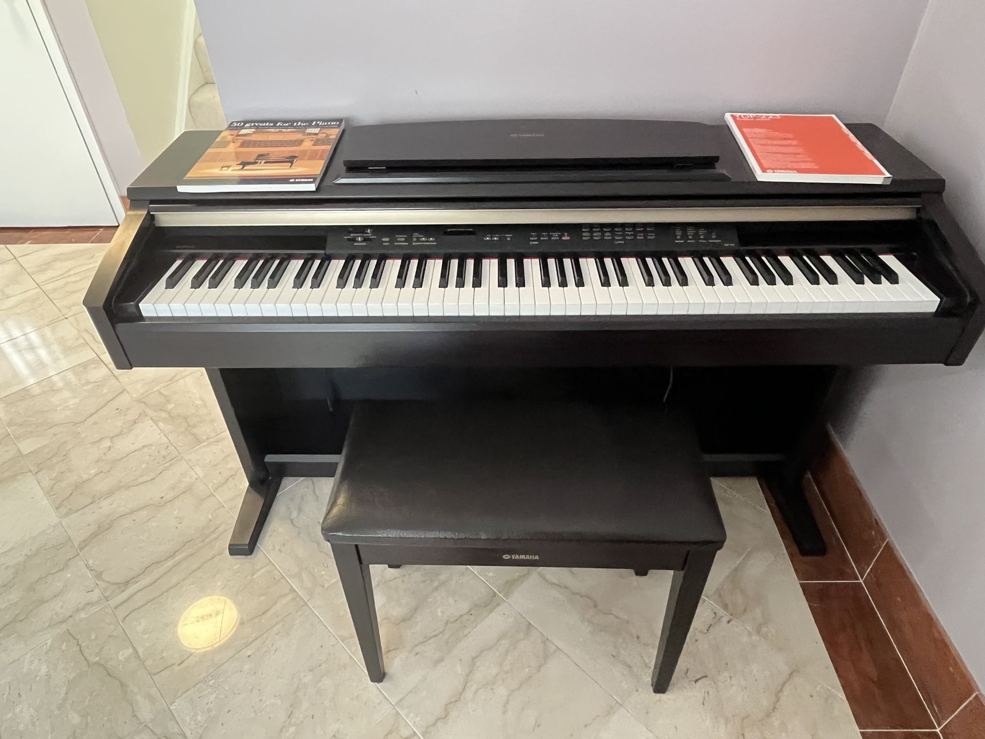 YAMAHA YDP-223 88 Key Digital Piano With Bench, Manual And 50 Greats For Piano Book