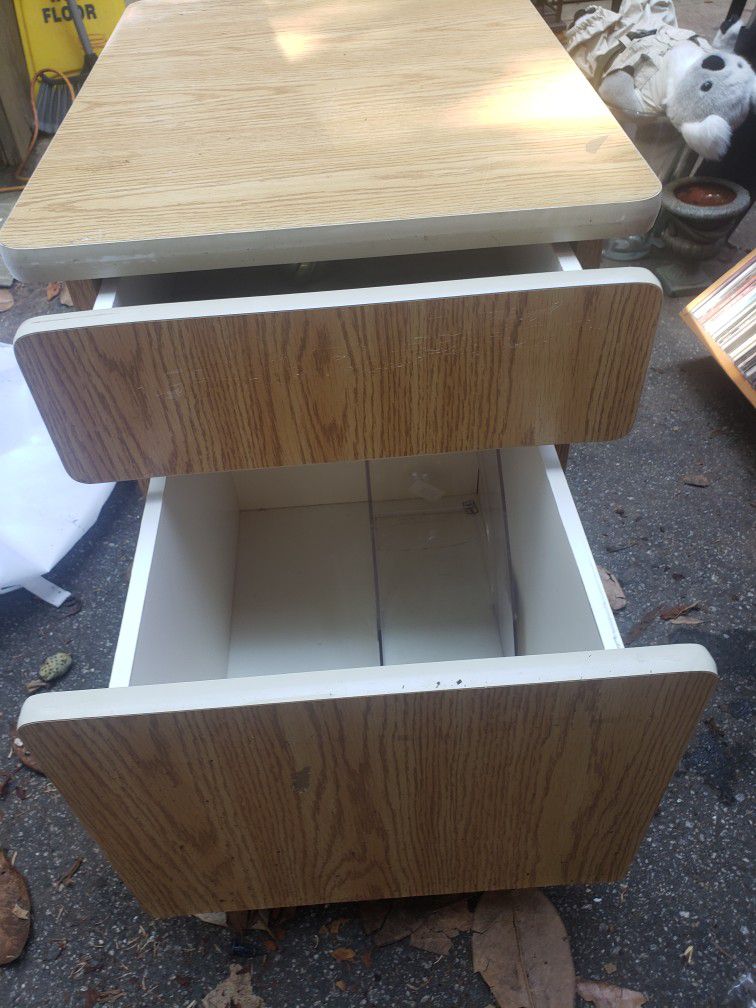 Nightstand Or File Cabinet On Wheels With Extra Set Of Wheels