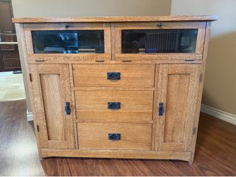 Solid Oak Audio Video Entertainment Cabinet
