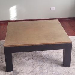 Crate & Barrel Copper Top Metal Coffee Table Vintage