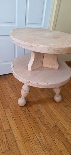 Two-Tier Round Wood Side Table