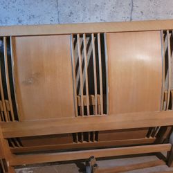 Solid Oak Sled Bed Head Board and Foot Board