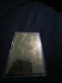 Gold plated Babe Ruth card