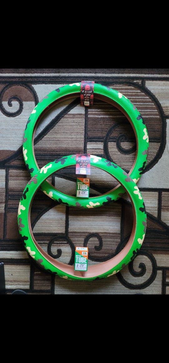 NEW Bicycle Bmx Cruiser Tires 29" Green Camo