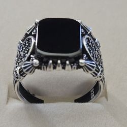 Silver Rings With Black Onyx Stone