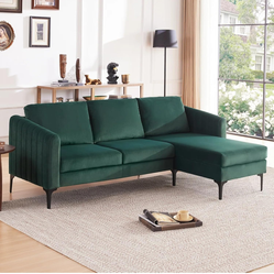 Velvet Chaise Sofa