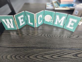 Welcome  Football Wooden Sign