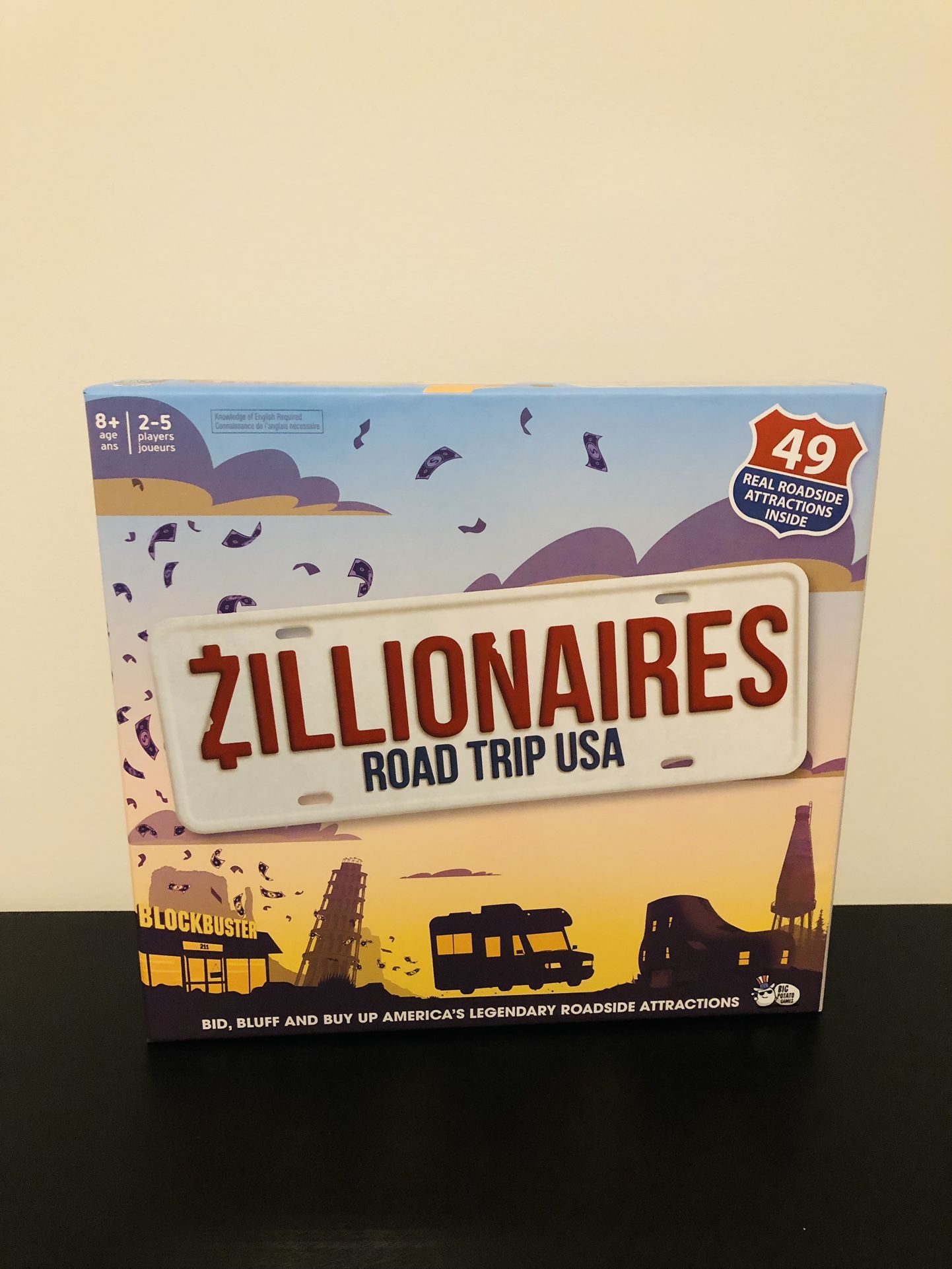 New! Big Potato Games: Zillionaires Road Trip USA - Board Game