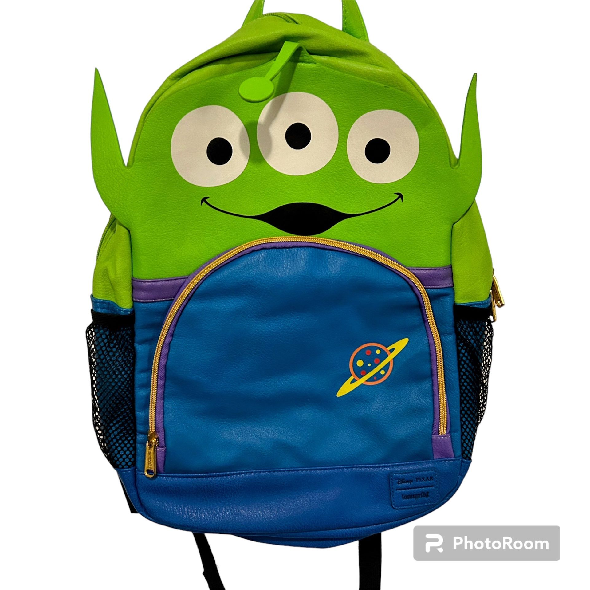 Disney Pixar black & green all over alien print Toy Story Loungefly back pack New Toy Story Alien Loungefly Mini Backpack has arrived at  main image 3