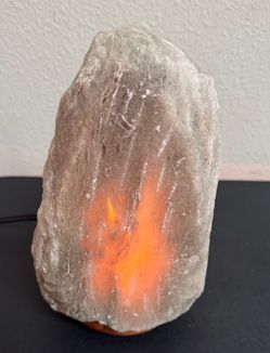 Rare Natural Grey Himalayan Salt Lamp soft glow Just $10