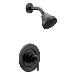 9390: Moen Gibson Matte Black Eco-Performance Modern Shower Trim Featuring Bathroom Showerhead and Lever Handle, Posi-Temp Valve Required, T2902EPBL

