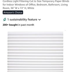 6 pack of temporary mini blinds 36”W x72”H