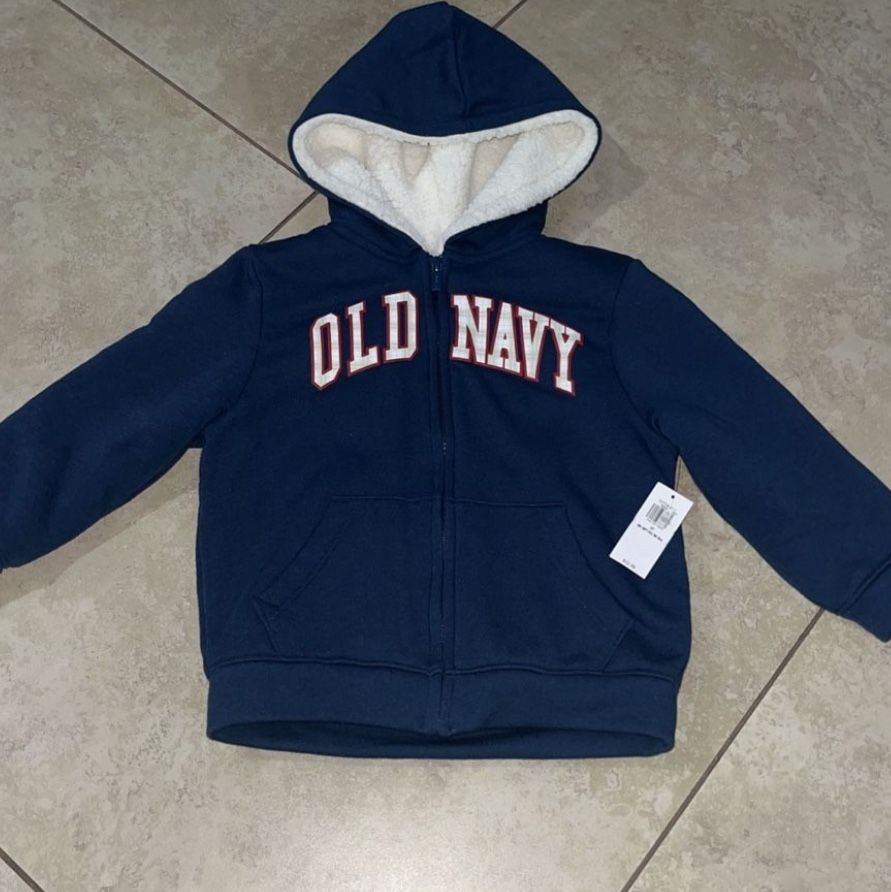 Old Navy Toddler Boy’s Sherpa Lined Hoodie Sweater / Jacket, Size 3t