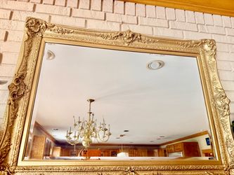 Beautiful luxury large golden mirror