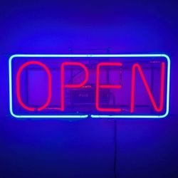 Genuine Glass Tube Neon OPEN Sign by Everbrite 35"W x 15"H