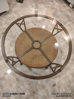 Round glass coffee table