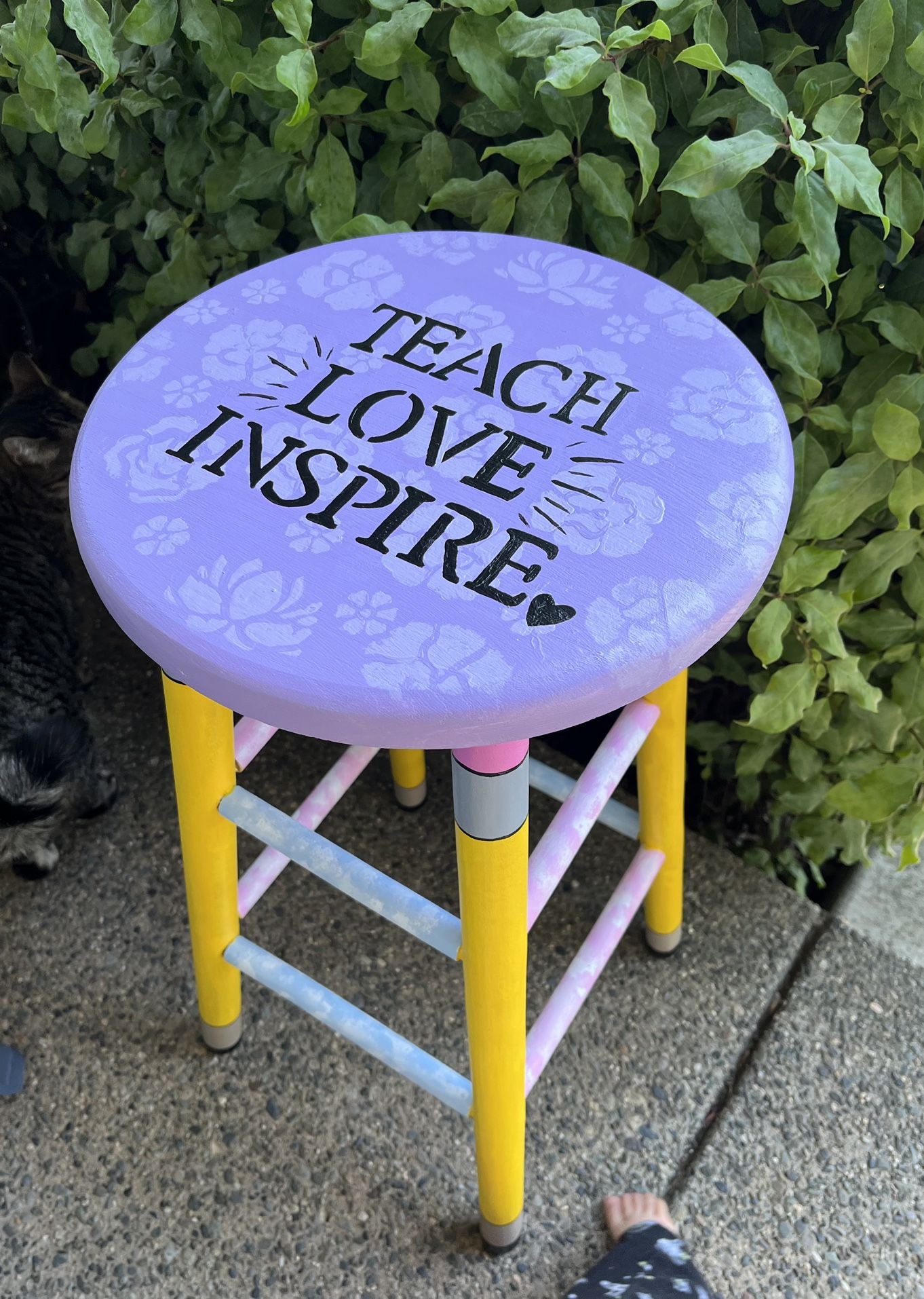 Teacher Hand Painted Stool