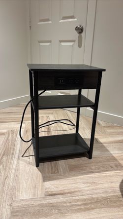 NEW NIGHT STAND  WITH Charging Station and Shelves