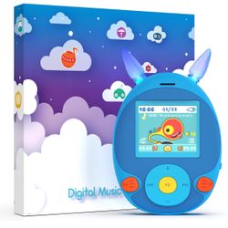64GB MP3 Player for Kids, Kids MP3 Player with Bluetooth, Speaker, Games, Recorder, Ear Lights,100hrs Loseless Music Playback, Kids Music Player with 