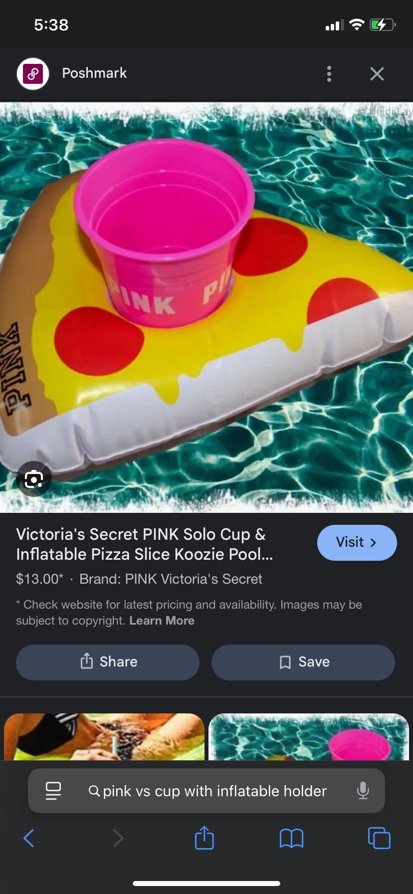 Pink VS CUP and Pizza Inflatable Holder