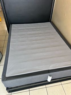 Queen size bed frame with headboard, not attached and boxspring