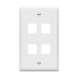 ENERLITES - Enerlites Multimedia Face Plates 4-Port 1-Gang Keystone - WHITE