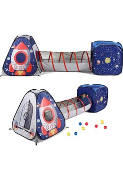 UTEX 3pc Space Astronaut Pop Up Play Tents with Tunnels for Kids, Boys, Girls, Babies and Toddlers, Indoor/Outdoor Playhouse ¨CStem Inspired Design W/