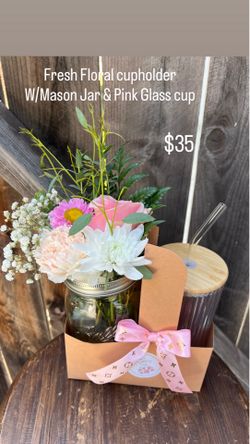Cupholder with glass cup mothers day