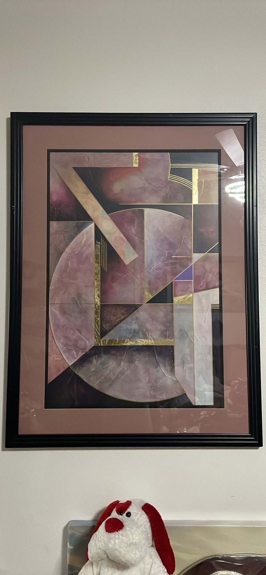 2 Framed Geometric Abstract Art Wall Decor