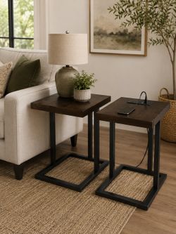 Industrial Modern Side Tables / Nightstands - Set of 2