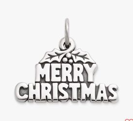 James Avery "Merry Christmas" charm crafted from sterling silver