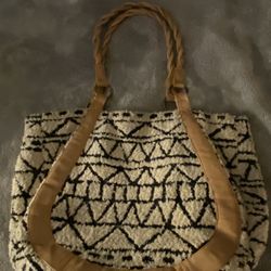 Cream and black boho tote bag #totebag #festivalvibes.