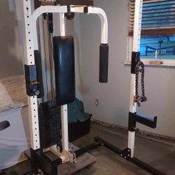 SOLD AS PACKAGE $1,000  HANDLES: PULL DOWN LAT BAR ROPE TRICEP V-TRICEP METAL V-ROW METAL SINGLE LOOP  MISCELLANEOUS: ROW STEP ATTACHMENT OLYMIFIC WEI