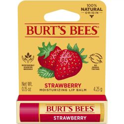 Burt's Bees 100% Natural Origin Moisturizing Lip Balm, Strawberry, 1 Tube


