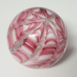 3" Pink Art Glass Orb