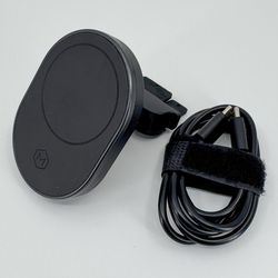 Phone Holder and Charger - Mighty Mount 15W MagSafe Phone Mount for CD Players