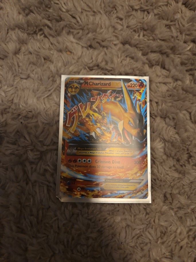 Pokemon charizard EX M MEGA Japanese lettering full art with sleeve