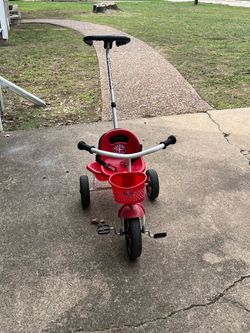 Schwinn Easy-Steer Tricycle with Push/Steer Handle, Ages 2 - 4, Red and White