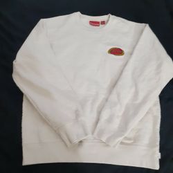 Supreme Chain Logo Crewneck cream size M

Gently used in good condition 

